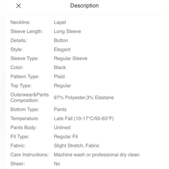 NEW 0 XL SHEIN LUNE Plus Plaid Print Blazer & Wide Leg Pants - Picture 11 of 11